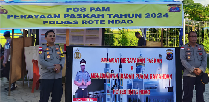 Polres Rote Ndao Dirikan Pos Pengamanan di Dekat Rumah Ibadah, Simbol Toleransi di Tengah Perayaan Paskah dan Ramadhan