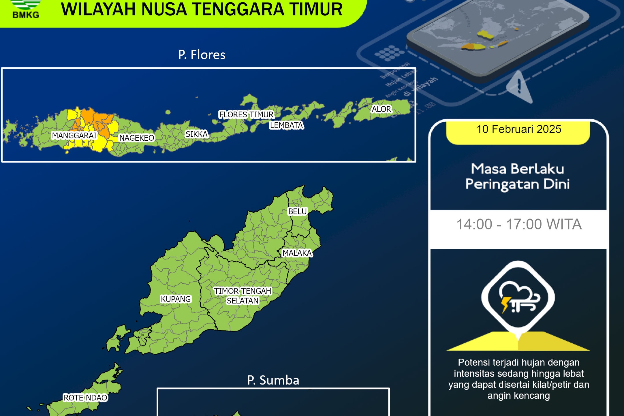Bibit Siklon Tropis 96S Picu Hujan dan Angin Kencang di NTT hingga 12 Februari