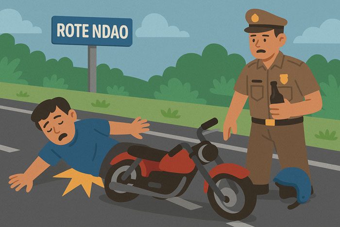 Human Error Dominasi Kecelakaan di Rote Ndao, Kapolres Soroti Miras dan Abaikan Helm