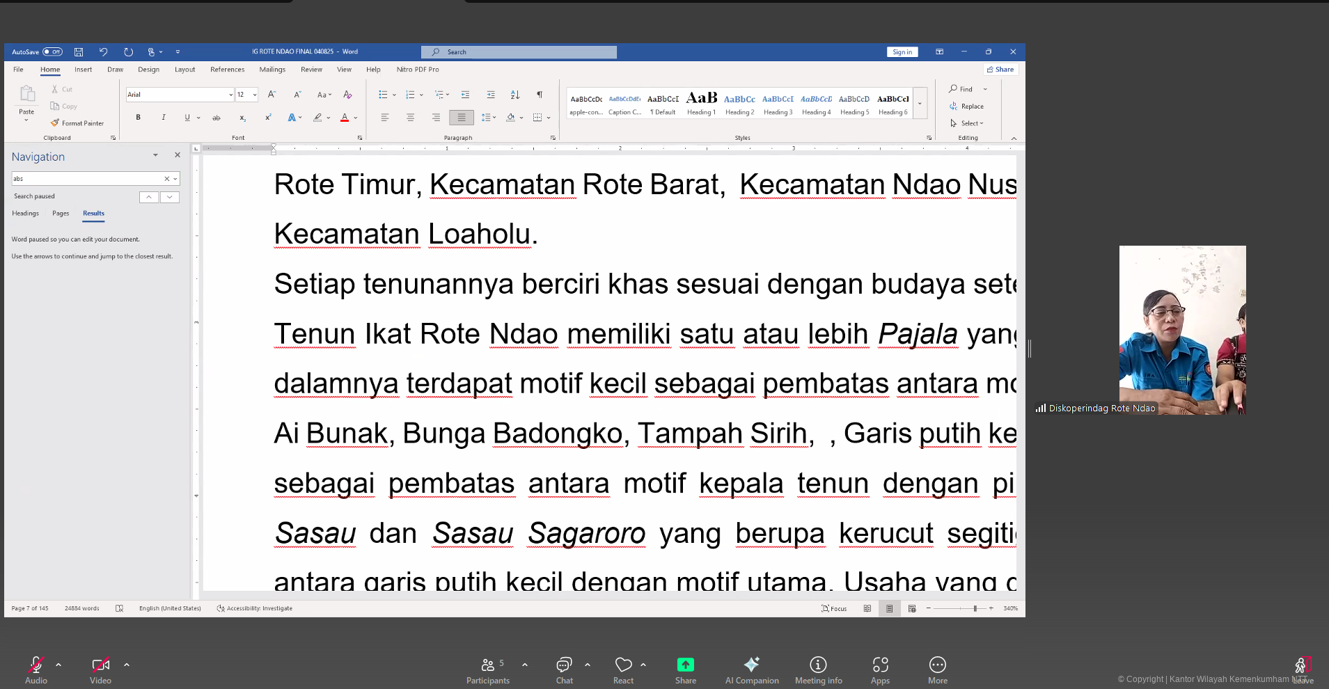 Kemenkum NTT Kawal Finalisasi Dokumen IG Tenun Ikat Rote Ndao